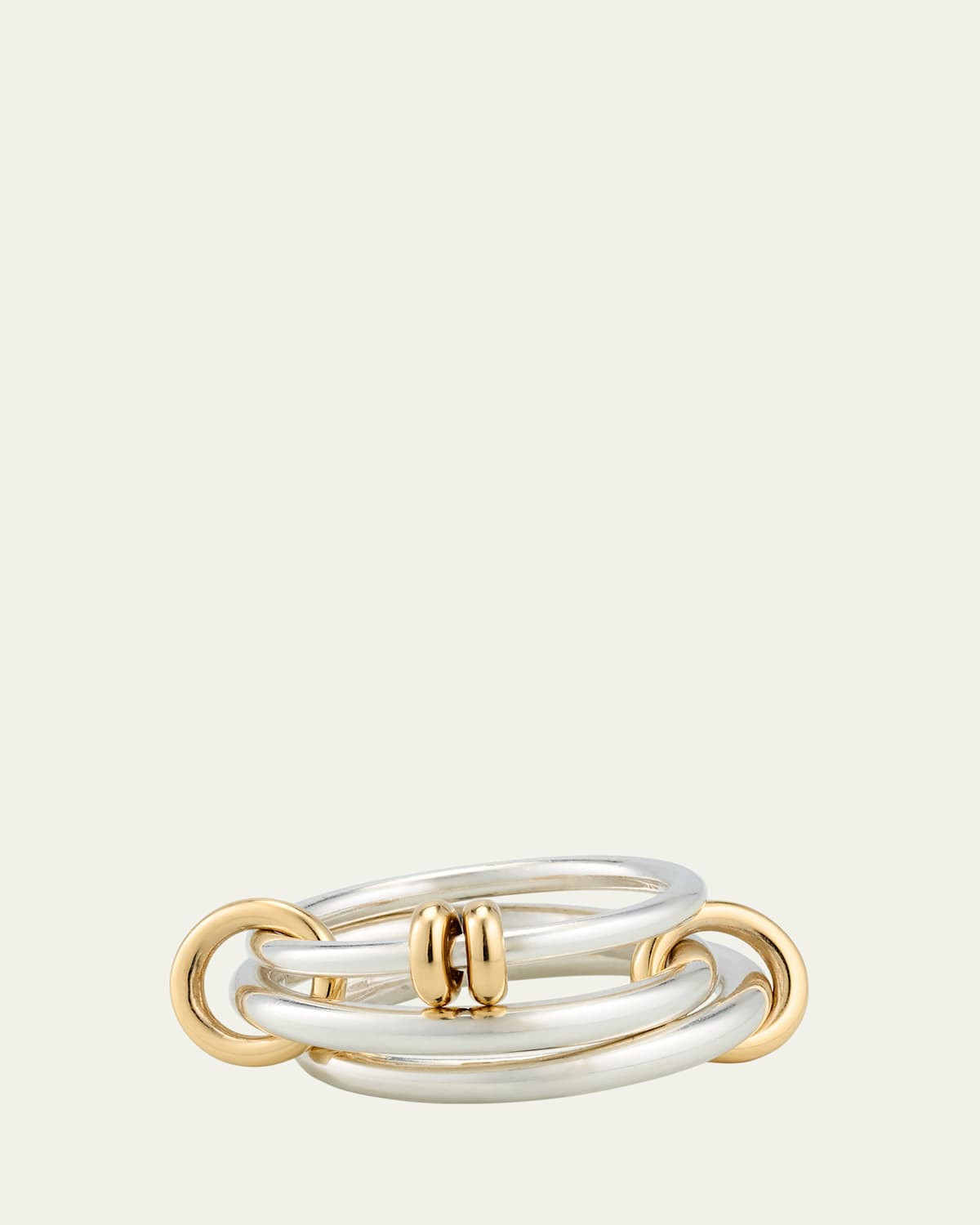 Raneth SG Three Link Ring in Sterling Silver with 18K Yellow Gold Accents | Bergdorf Goodman