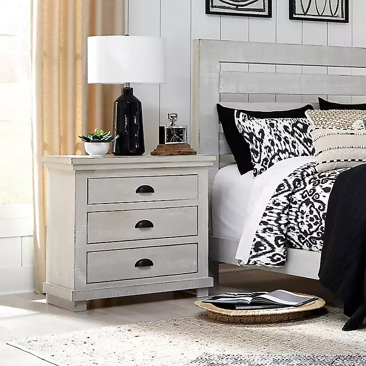 Gray Wooden Willow Nightstand | Kirkland's Home