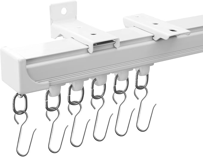 Curtain Tracks Ceiling Wall Mounted Heavy-Duty Curtains Rails Room Divider Curtain Track for Livi... | Amazon (US)