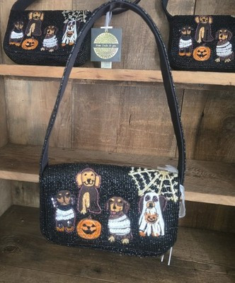 Viral Beaded Halloween Weenie Dogs Shoulder Bag - Black | eBay US