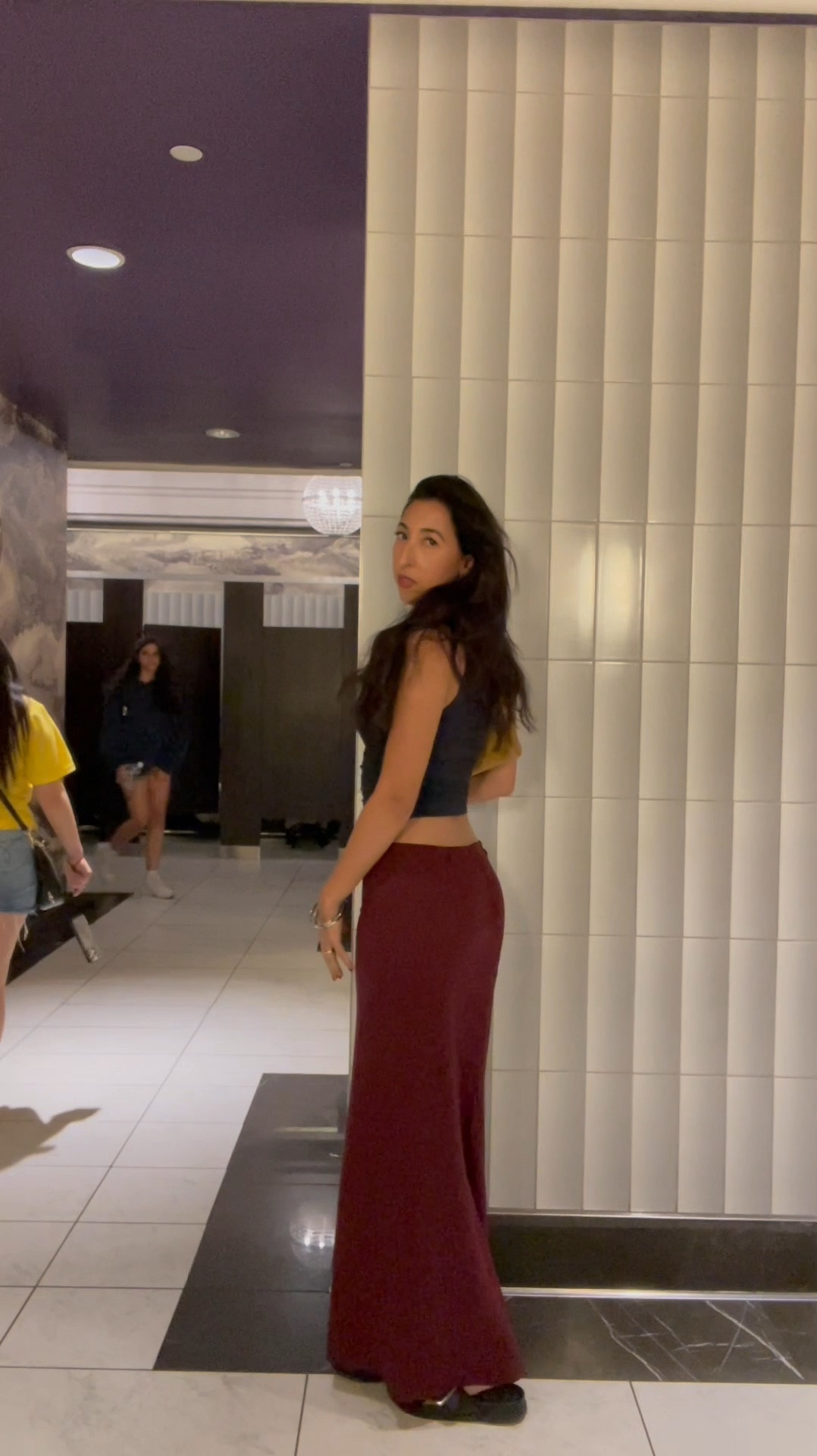 Comfy Casual bar hop outfit for our last night in Vegas, maxi skirt is vintage and alternative options have been linked | petite mom with a passion for sharing beauty, fashion, & home inspo | Follow @jully.gabriely on Instagram #momstyle #minimalistic #styleinspo #LTKMostLoved 

#LTKU #LTKVideo #LTKFindsUnder100