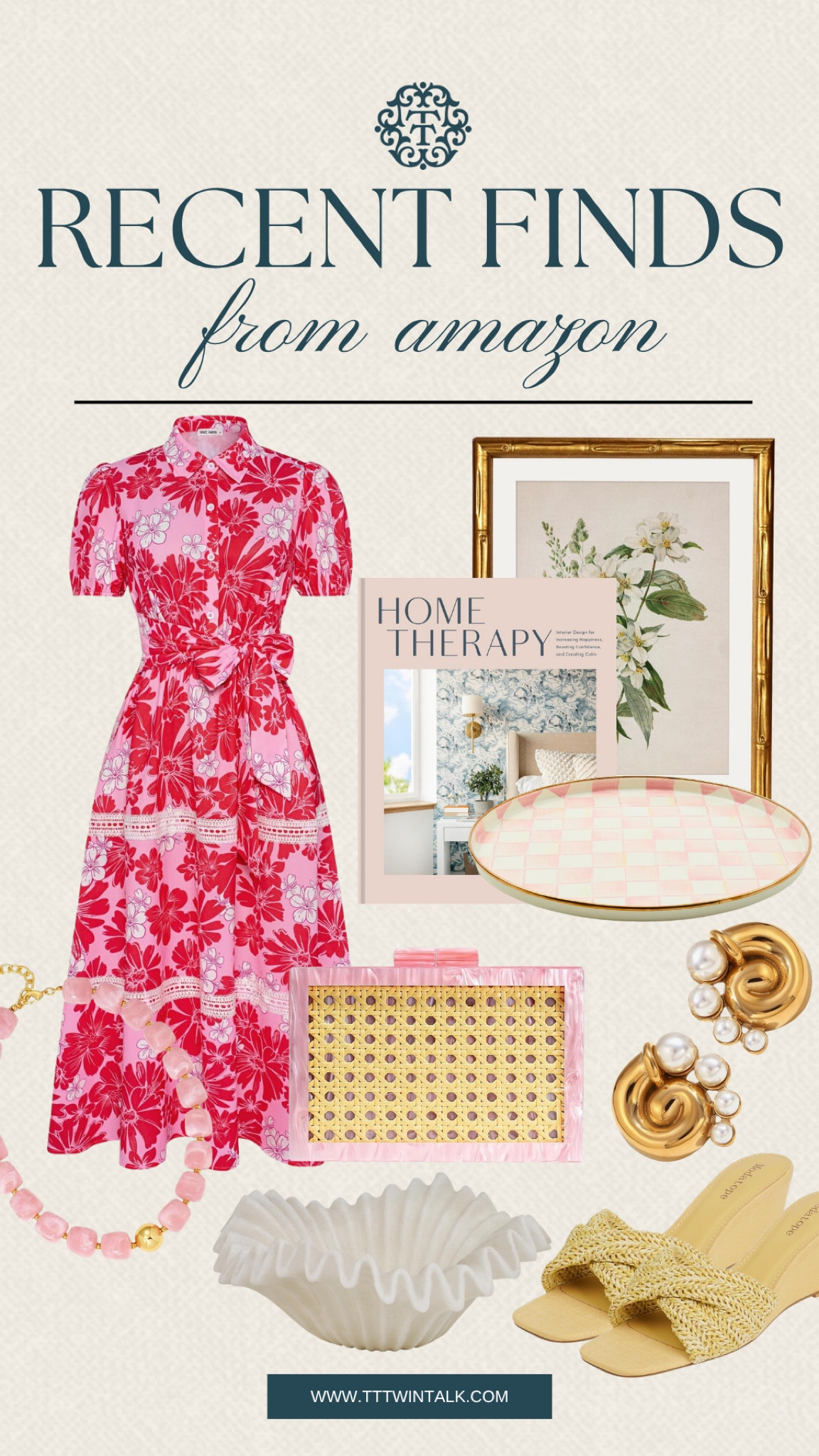 Recent Amazon finds that have been catching our eye lately! From the pink floral dress and statement accessories to the home decor pieces that add a little personality to a space, these are the kinds of finds that make shopping so much fun. We love mixing fashion and home favorites together, and this roundup has a little bit of everything.

#LTKHome #LTKOver40 #LTKSeasonal