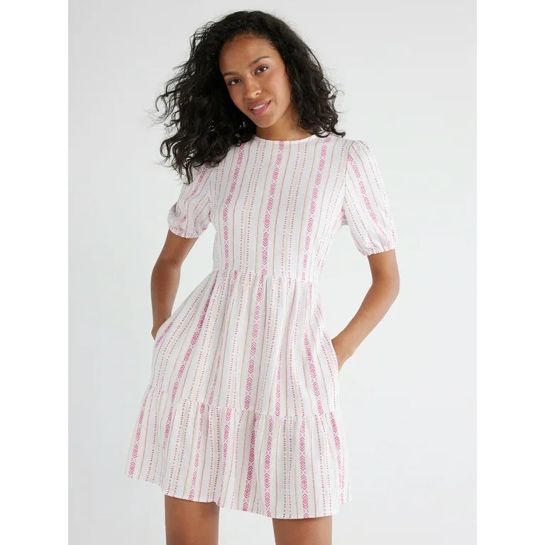 Time and Tru Women's Tie Back Mini Dress, Sizes XS-XXXL | Walmart (US)