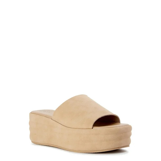 No Boundaries Women's Flatform Wedge Sandals - Wide Width Available - Walmart.com | Walmart (US)
