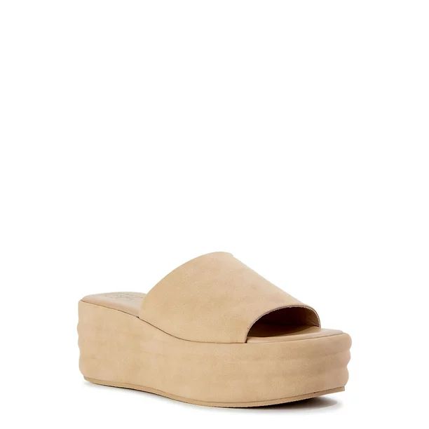 No Boundaries Women's Flatform Wedge Sandals - Wide Width Available - Walmart.com | Walmart (US)
