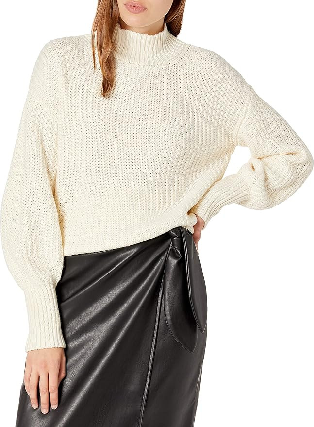 The Drop Women's INES Chunky Rib Mock-Neck Sweater | Amazon (US)