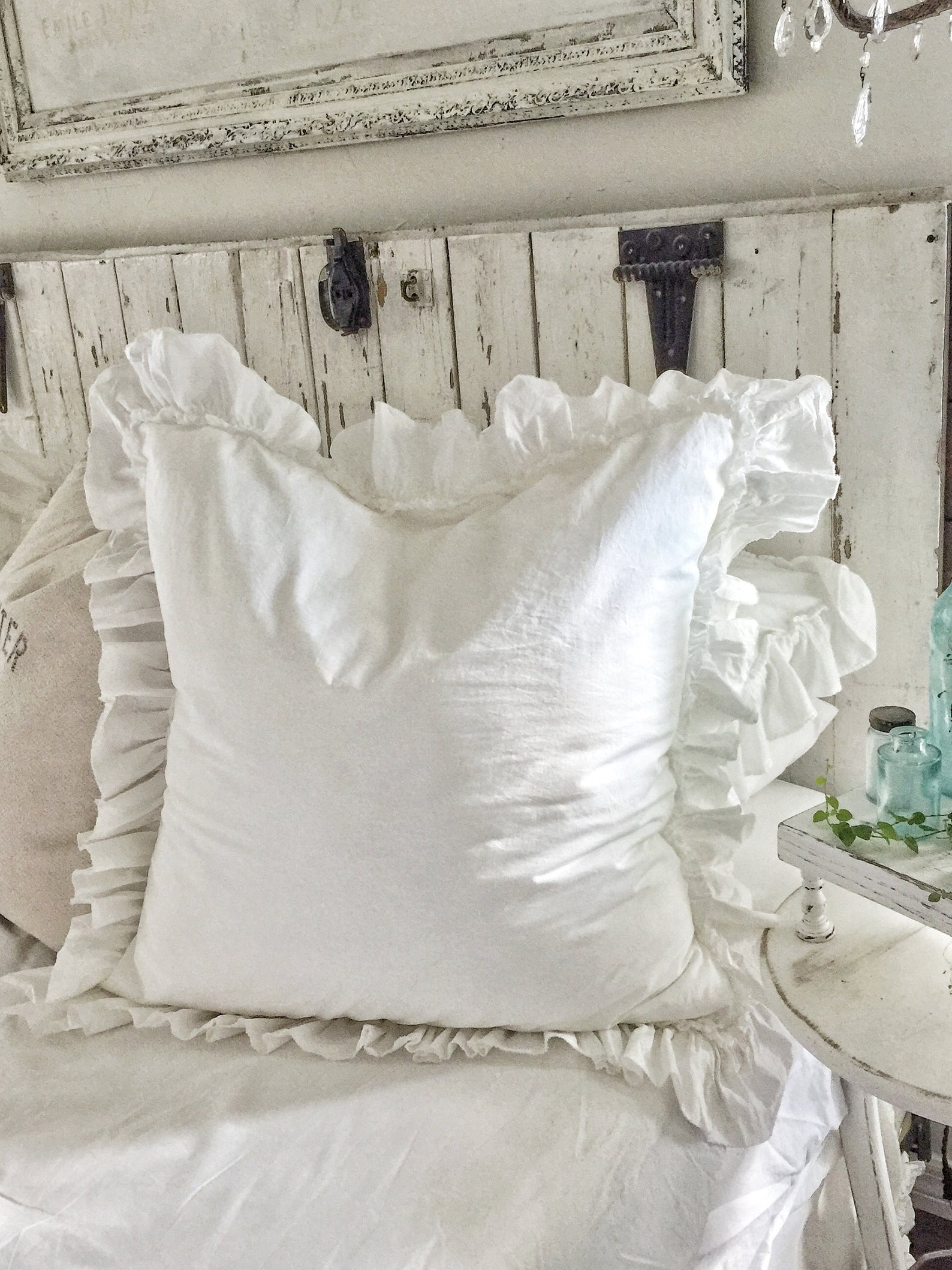 Ruffled Euro Covers | Ruffled Shams | ShabbyChic Pillow Cases | Farmhouse Linens | Pillow Cover |... | Etsy (US)