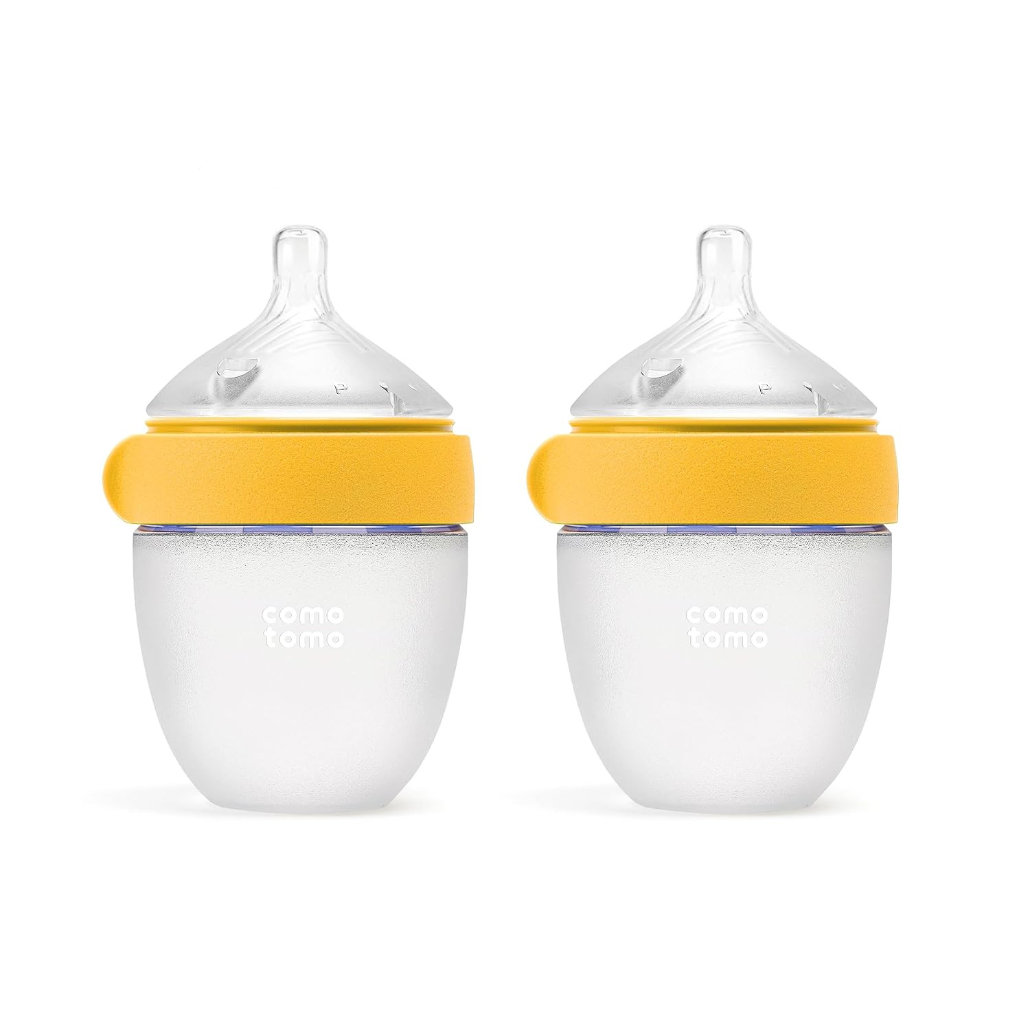 Comotomo Silicone Baby Bottle Gen 2 – 2026 Release (5oz) – True Slow-Flow Nipple for Newborn Feeding (0-3 Months) with Dual Anti Colic Vents for Breast to Bottle Transition, Yellow (Double Pack) | Amazon (US)