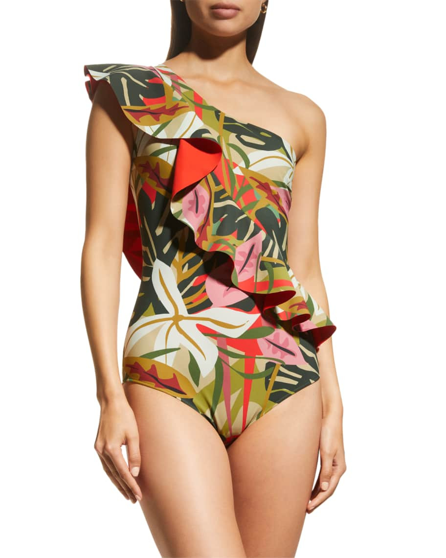 Chiara Boni La Petite Robe Atlante Ruffle One-Piece Swimsuit | Neiman Marcus