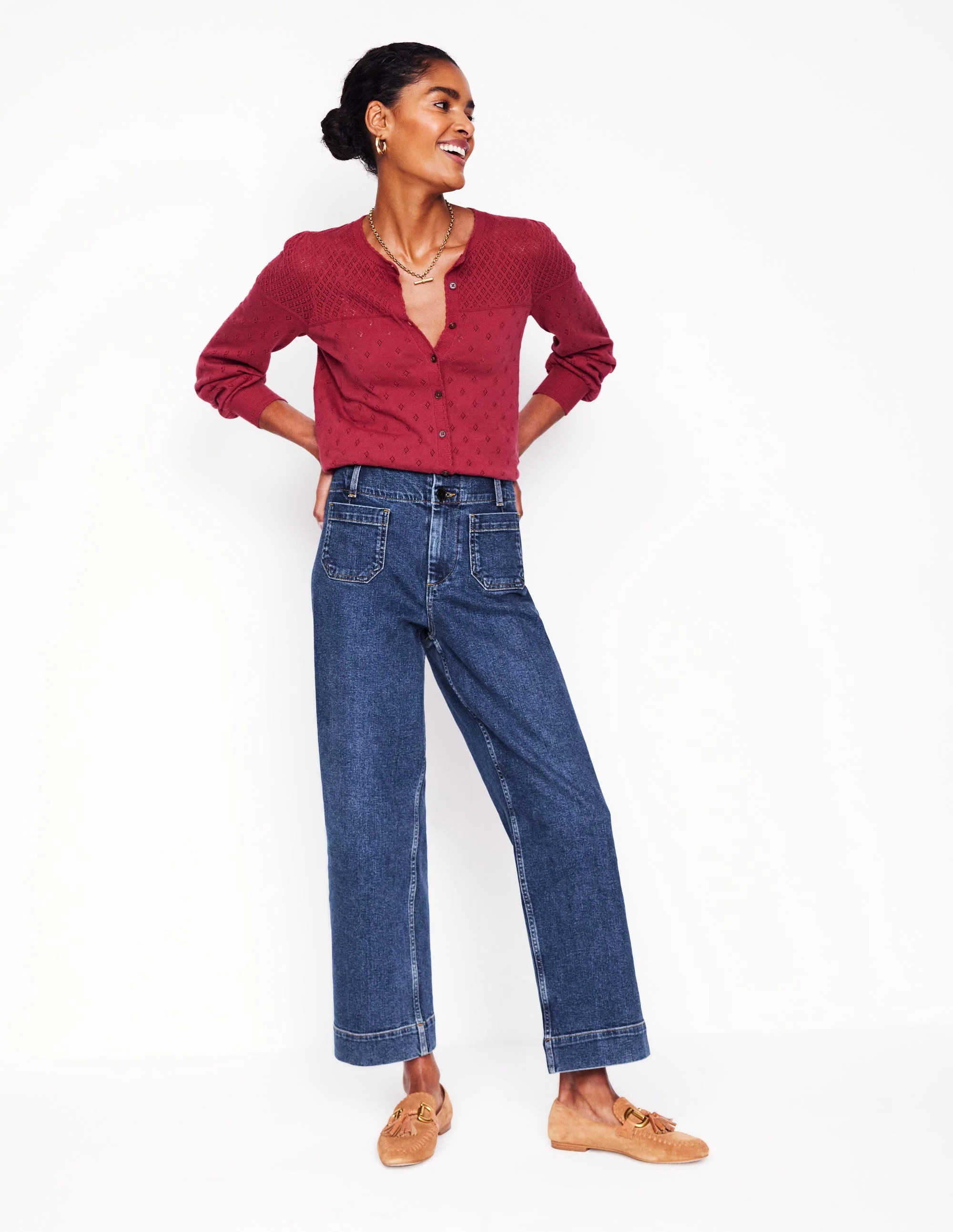 Patch Pocket Cropped Pants-Mid Vintage | Boden (US)