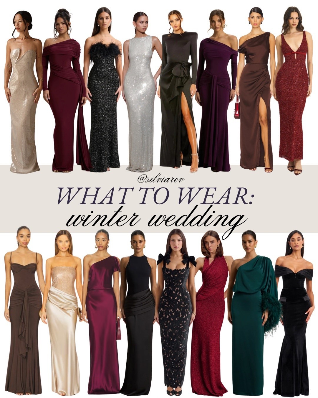 What to wear: Winter wedding edition! 

Some of my favorite finds for weddings or any black tie event you’ll be attending this season.

#Winter #Wedding #WeddingGuest #BlackTie #Formal #FormalWear #WeddingDress #WeddingOutfits #WTW #Gown #Revolve #ClubLLondon #Nordstrom #Bloomingdales #Meshki #HouseOfCB #Dress #SparklyDress #VelvetDress #GoingOut #DressedUp #OOTD 

#LTKSeasonal #LTKWedding
