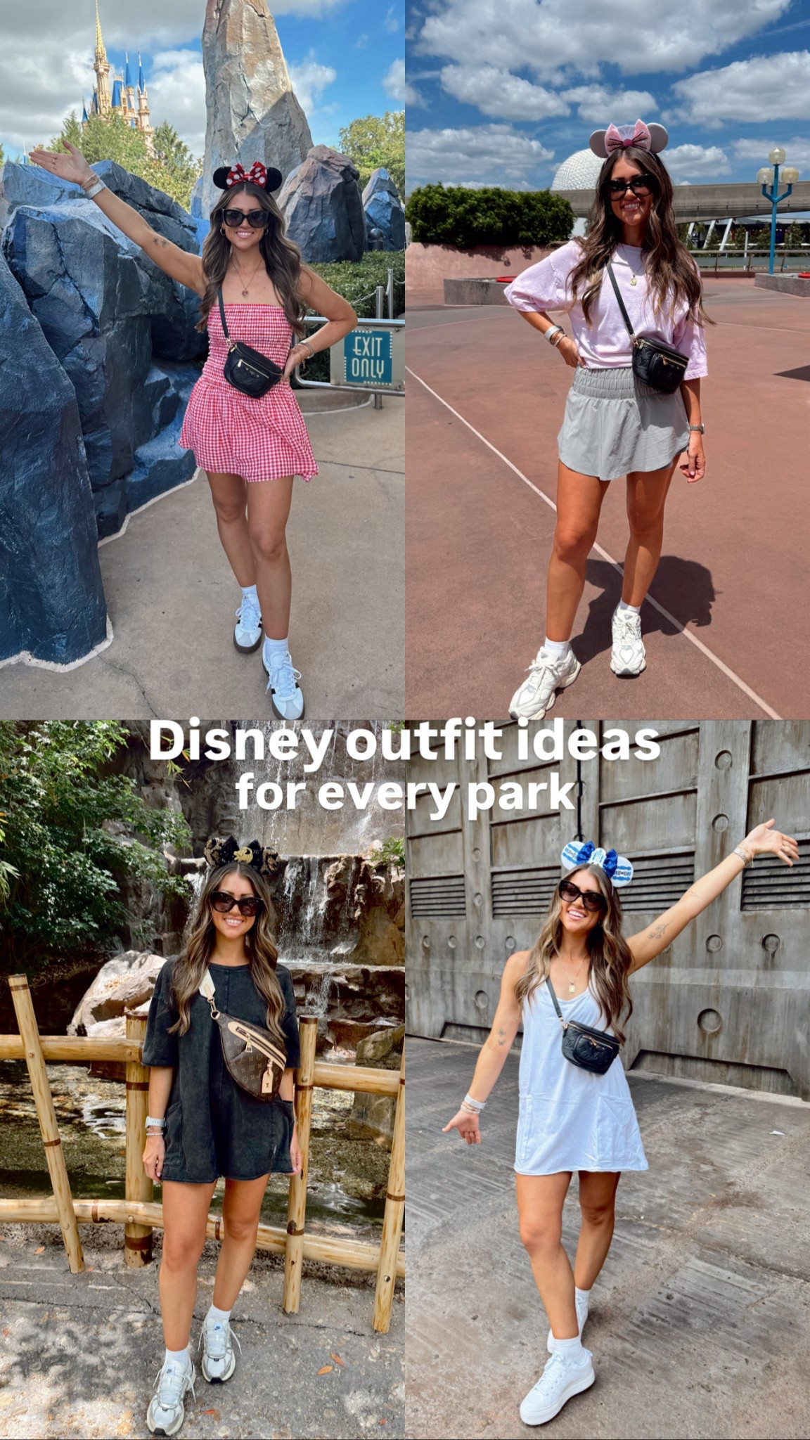 Disney World outfit ideas for all 4 parks! Save this for your next trip this summer. ❤️✨ I’m wearing my true small in every item. #disneymoms #disneymom #disney #disneyworld #disneyoutfit #disneyoutfits 