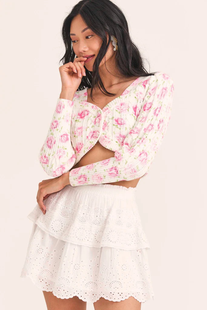 Bishop Crop Cardigan | LOVESHACKFANCY