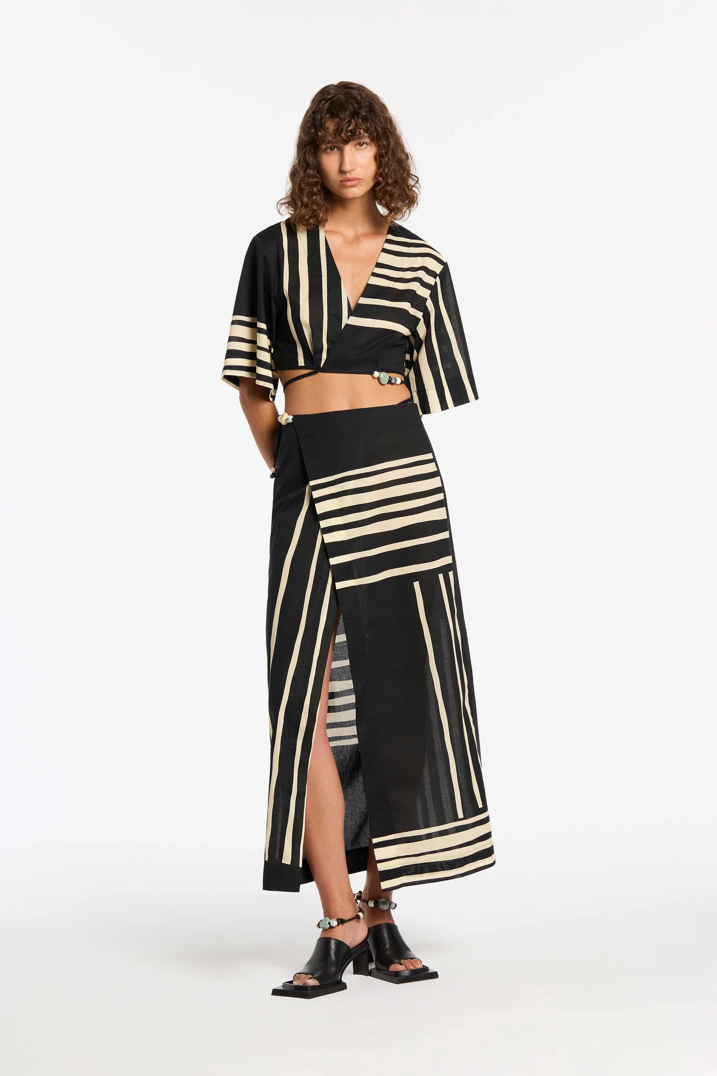 Linocut Wrap Midi Skirt | Sir The Label (US)