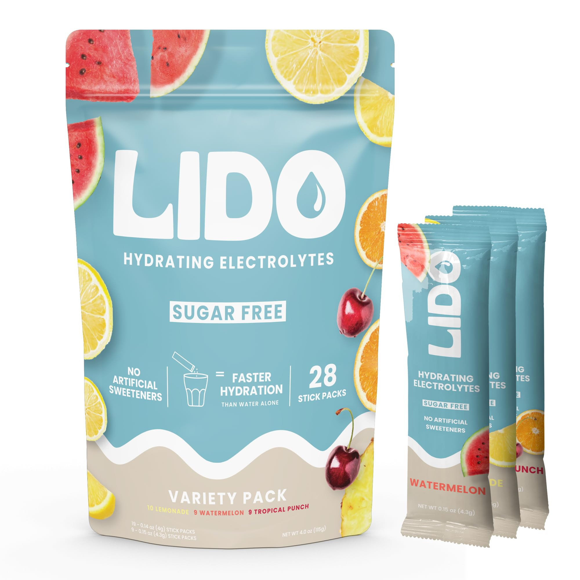 LIDO Hydrating Electrolytes | No Added Sugar | On The Go Powder Packets | No Artificial Ingredien... | Amazon (US)