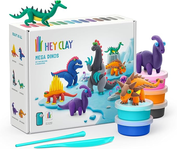 HEY CLAY Set - Colourful Modeling Air Dry Clay Kit for Kids 15 cans and Sculpting Tools with Fun ... | Amazon (US)
