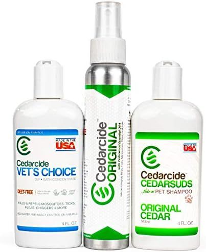 Cedarcide Flea & Tick Pet Pack (Small) | Cedarcide Original + CedarSuds Pet Shampoo + Vets Choice... | Amazon (US)