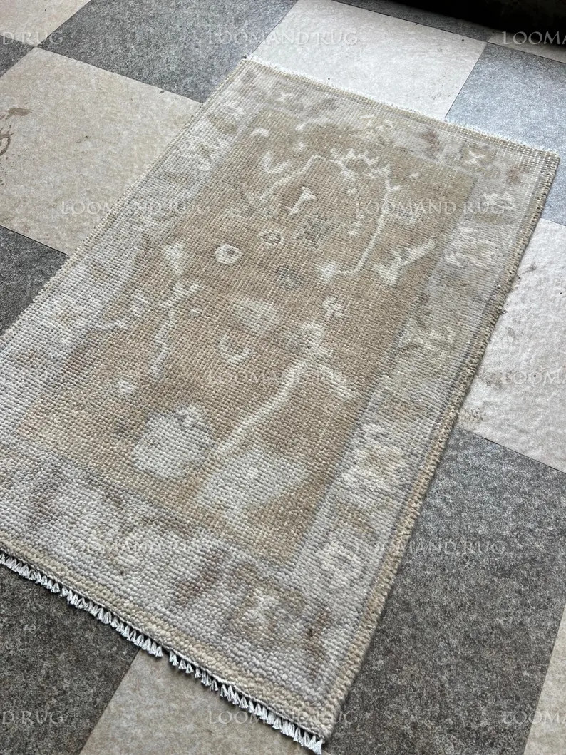 Vintage Neutral Distressed Area Rug for Living Room Bedroom - Etsy | Etsy (US)