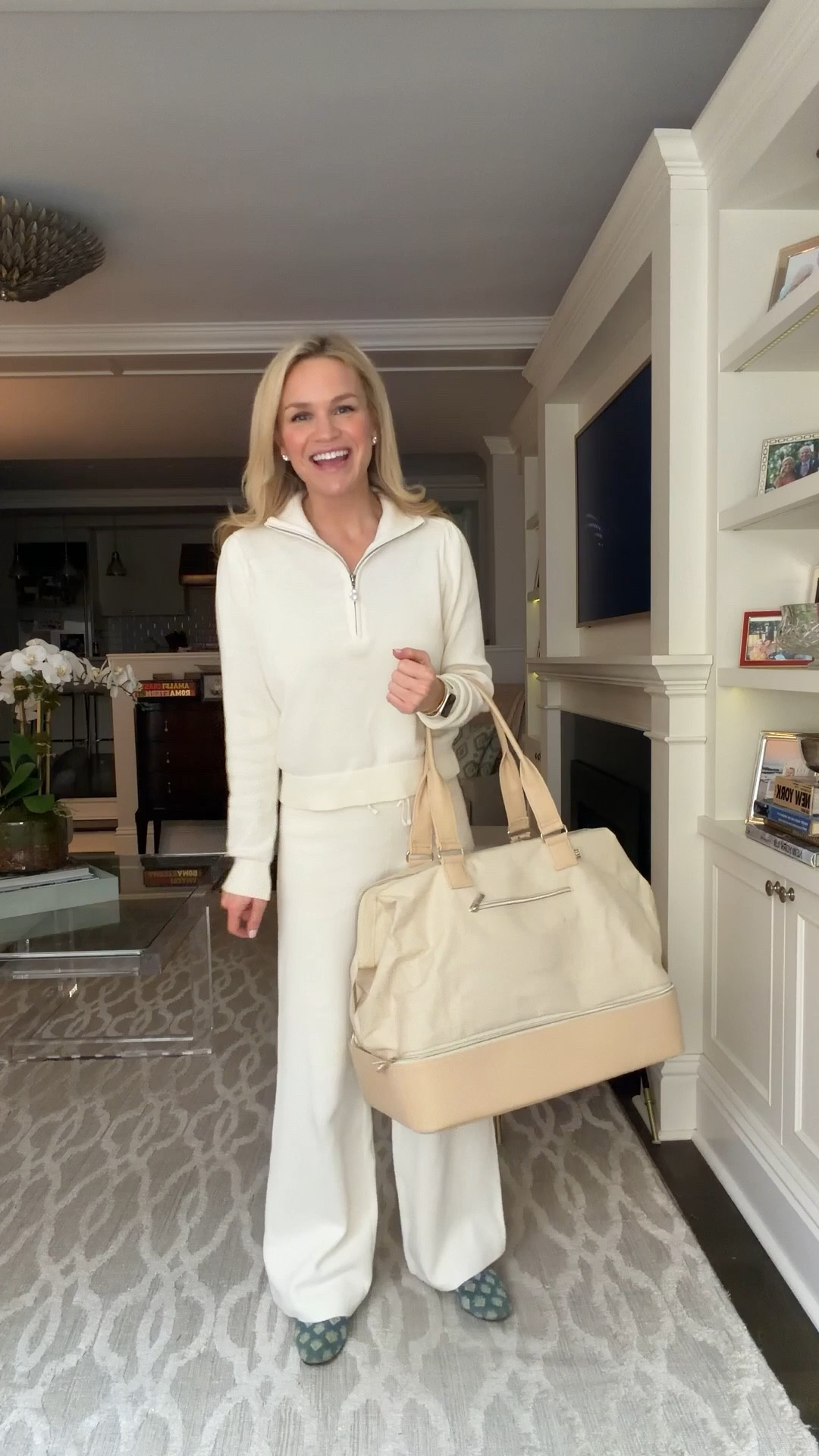 Kilte collection ivory knit two piece set sweater and matching knit pants use ny code LIZZY50 
@beistravel bag too! 

#LTKTravel #LTKootd #LTKgrwm