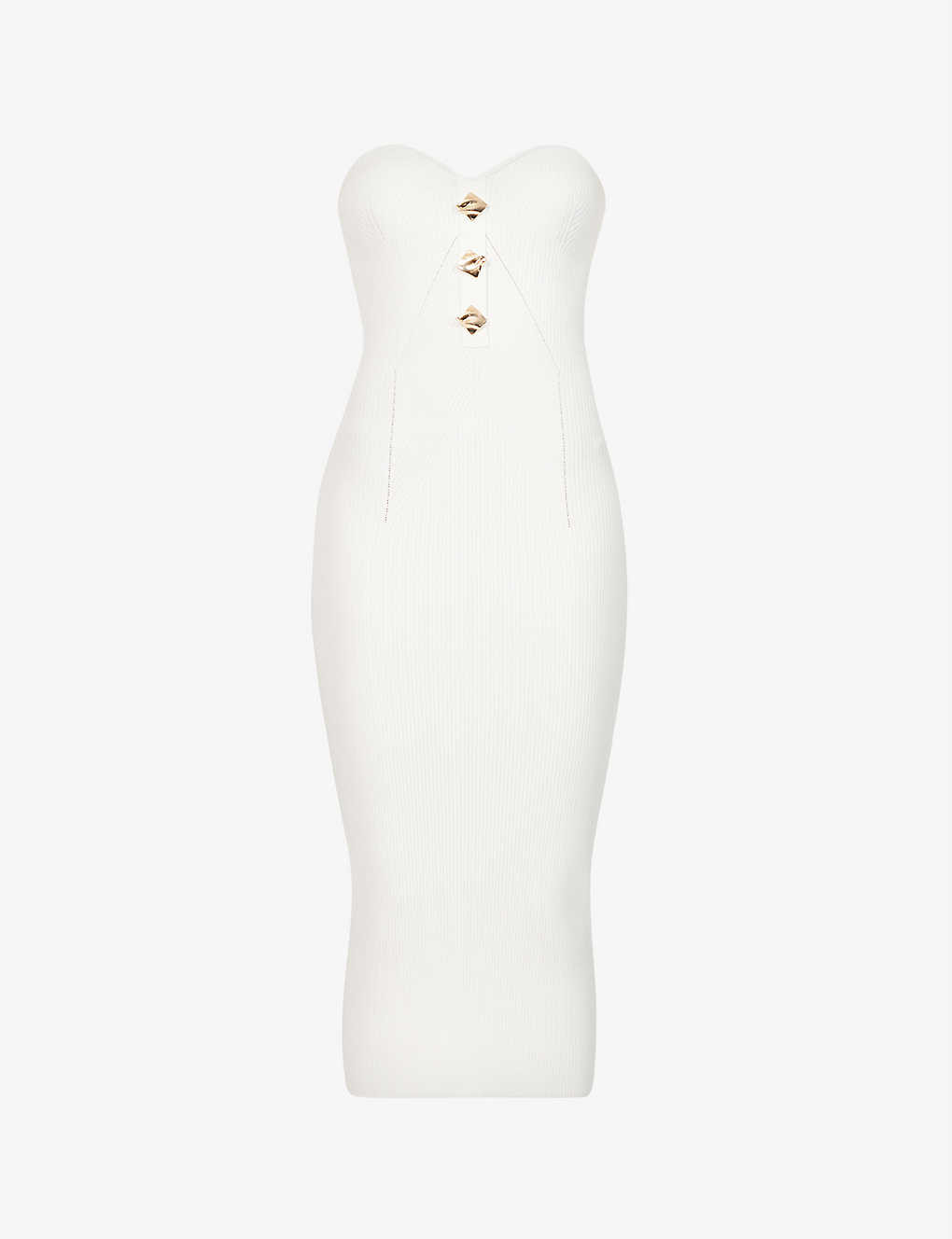 Strapless ribbed knitted midi dress | Selfridges