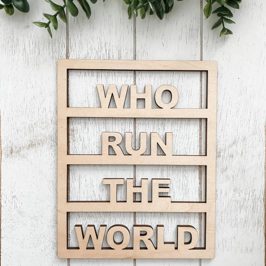Minimalist Who Run the World Sign | Nursery Decor Sign | Kids Room Decor | Minimalist Nursery Sig... | Etsy (US)
