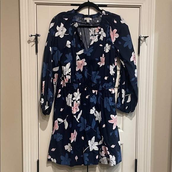 Floral Navy Dress with Pink and White Accents | Poshmark