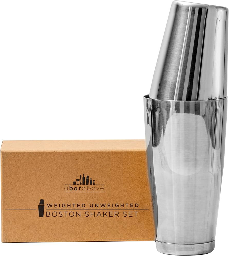 A Bar Above Professional Boston Shakers Set 18 Oz, Weighted & Unweighted Cocktail Shaker Set for ... | Amazon (US)