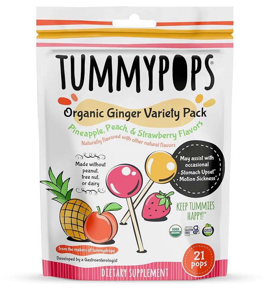 USDA Organic Tummypops Ginger Variety Pack (Pineapple, Peach, & Strawberry) | Amazon (US)