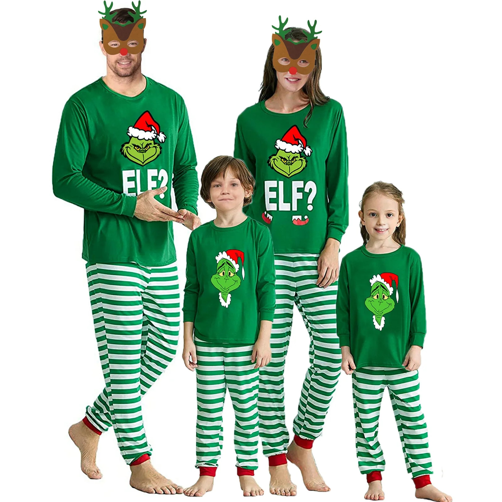 Holiday Christmas Pajamas Family Matching Pjs Set Xmas Jammies for Couples Youth | Walmart (US)