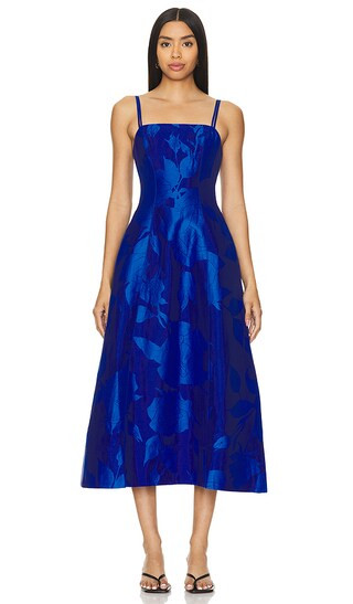 Belonging Flared Midi Dress in Electric Rose | Revolve Clothing (Global)