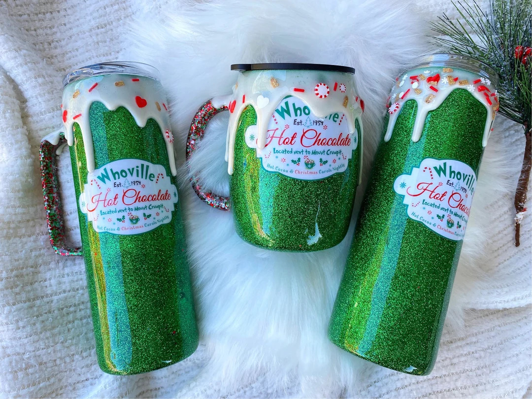 Christmas Drip Mug Hot Chocolate Drip Cup Whoville Mug - Etsy | Etsy (US)