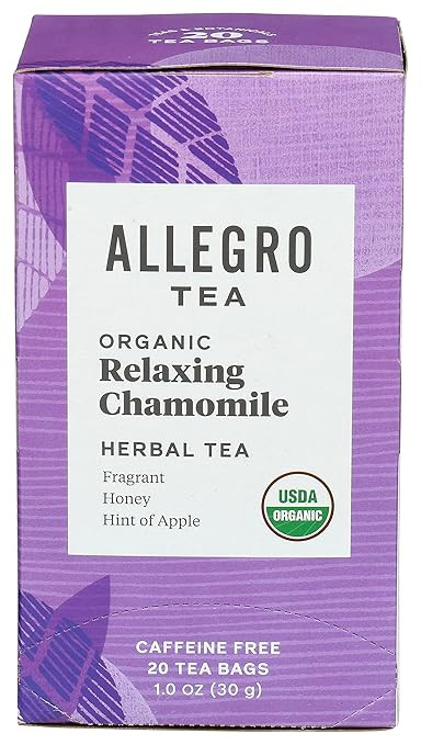 Allegro Tea, Organic Relaxing Chamomile Tea Bags, 20 ct | Amazon (US)
