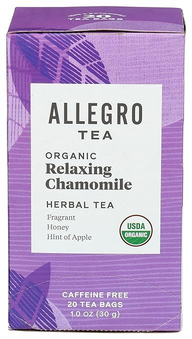 Allegro Tea, Organic Relaxing Chamomile Tea Bags, 20 ct | Amazon (US)