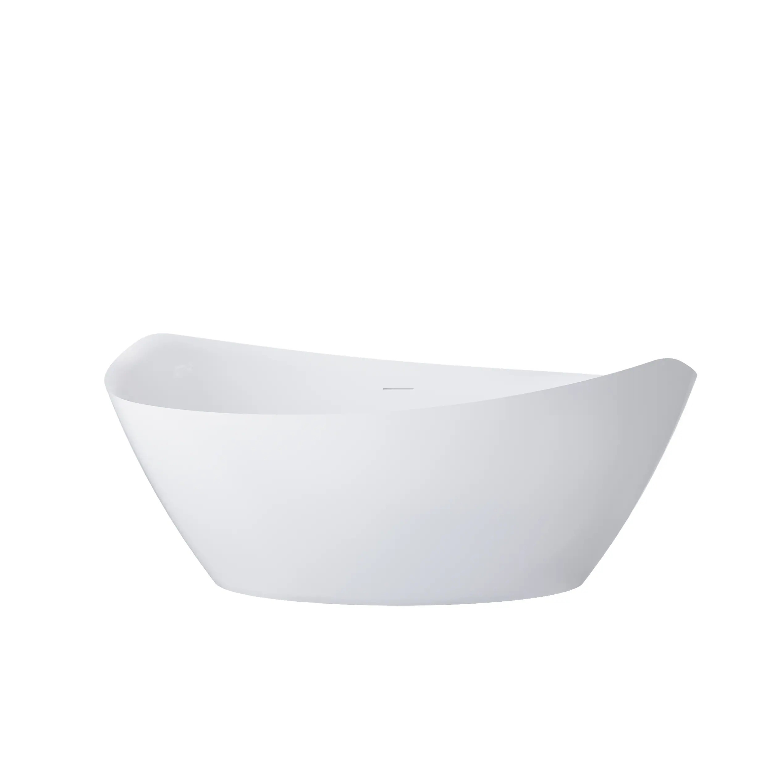 LIVIZA 69.88-in x 35.83-in White Acrylic Oval Freestanding Soaking Bathtub with Drain ( Center Drain ) | GIJ-BT21-65MW | Lowe's