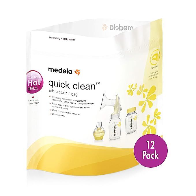 Medela Quick Clean MicroSteam Bags, Sterilizing Bags for Bottles Breast Pump Parts Eliminates 99.... | Amazon (US)