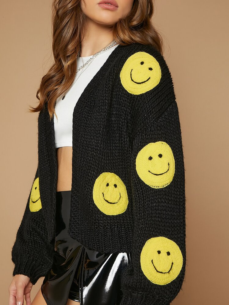 New
     
      Cartoon Pattern Drop Shoulder Cardigan | SHEIN