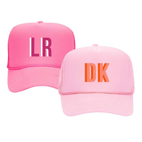 Shadow Monogram Trucker Hat | Sprinkled With Pink