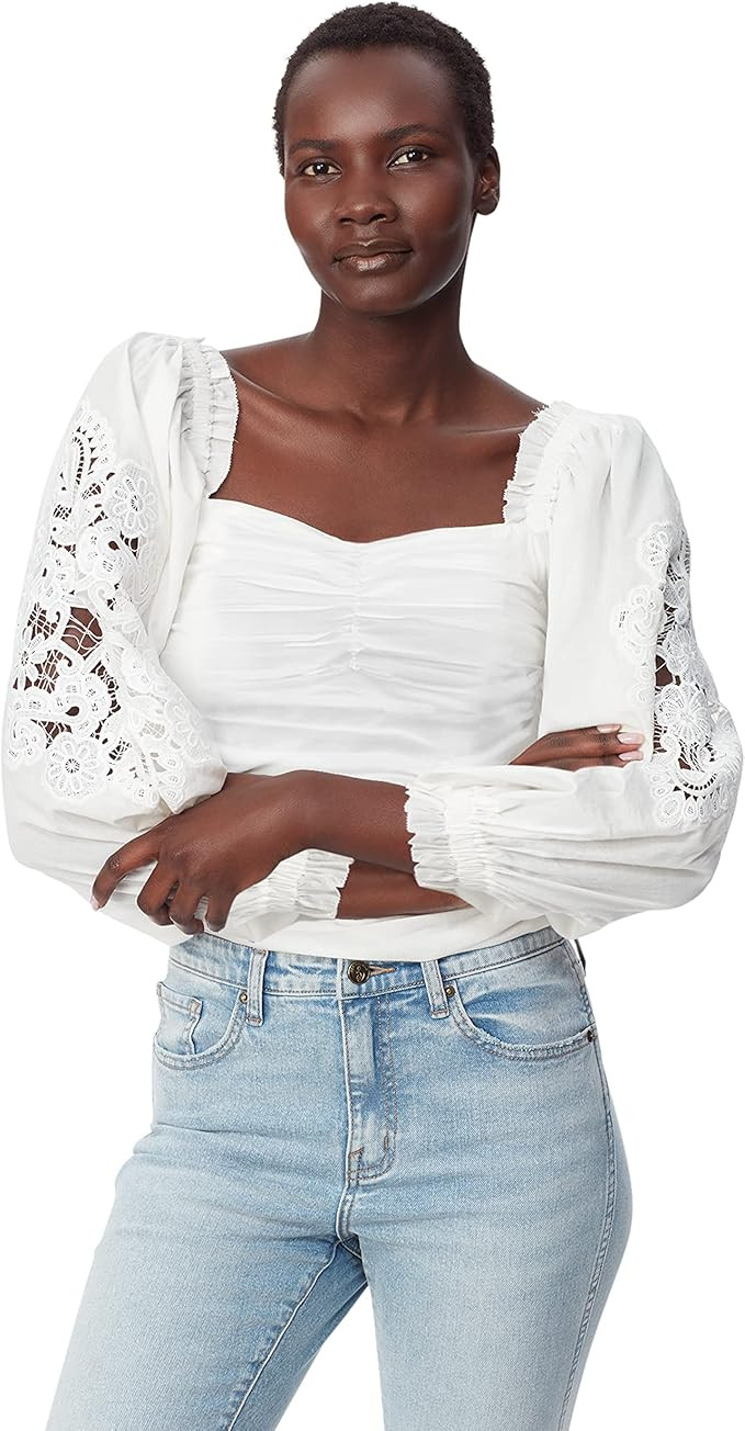 Womens Stevie Laced Long Sleeve Blouse | Amazon (US)