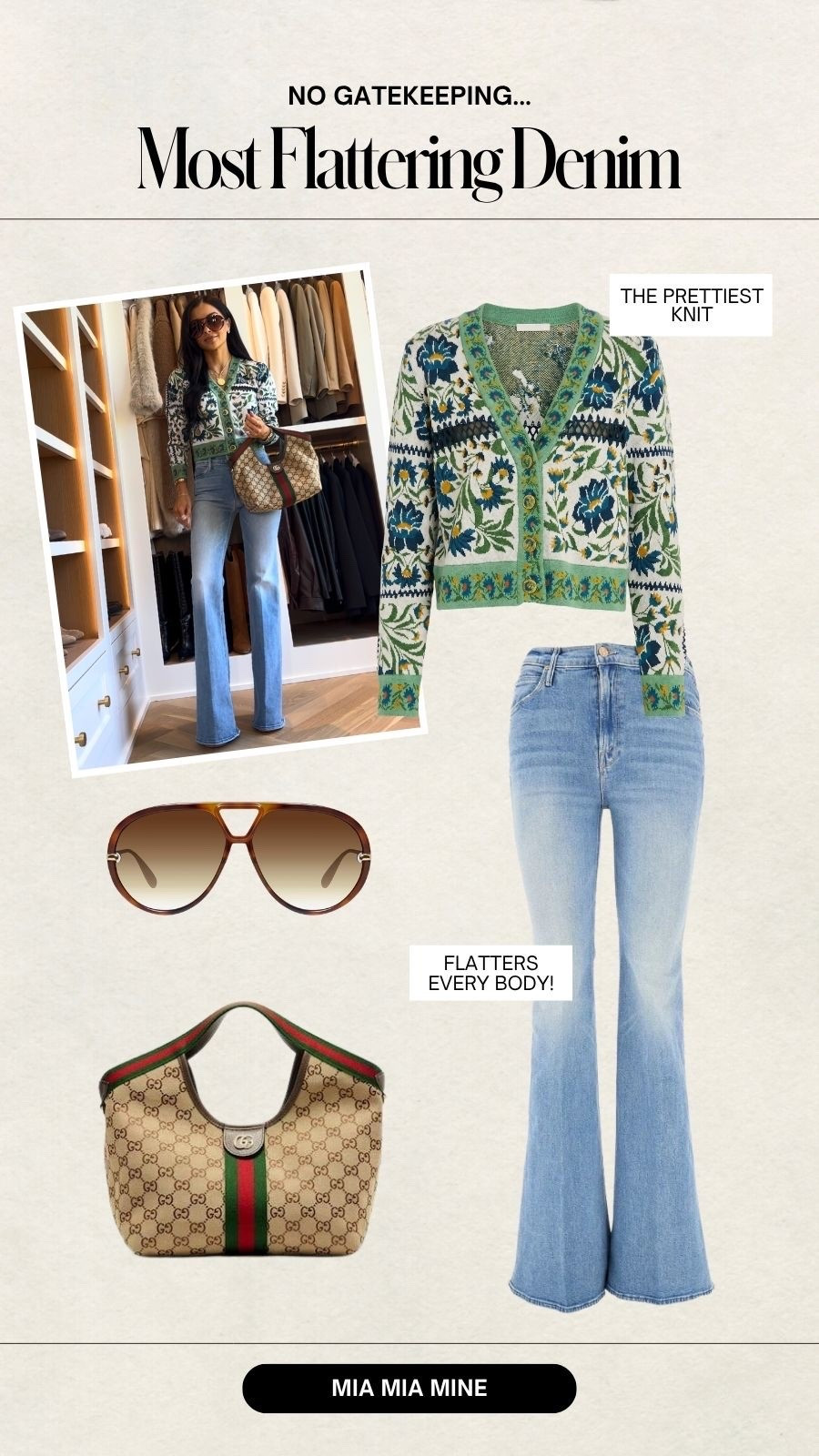 Styling the most flattering Jeans for spring
Mother flared jeans wearing a 24 run TTS
Farm Rio cardigan wearing an XXS
Gucci giglio bag

#LTKOver40 #LTKootd #LTKmomlife
