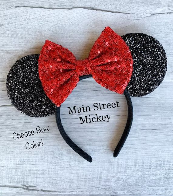 Minnie Mouse Ears, Disney Ears For Adults and Kids, White Minnie Mouse Ears, Red Minnie Ears, Dis... | Etsy (US)