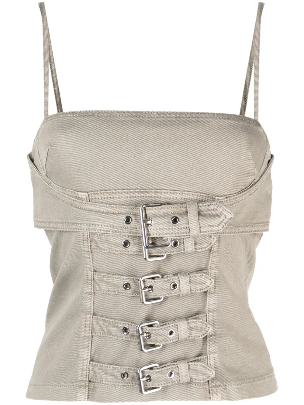 Blumarine buckle-embellished Cotton Top - Farfetch | Farfetch Global