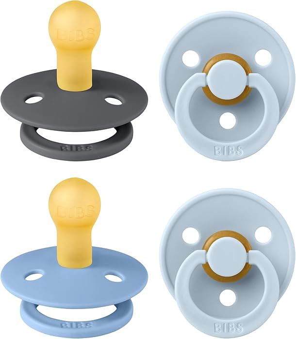 BIBS Pacifiers - Colour 4 Pack | Round Nipple Baby Pacifier | BPA Free Natural Rubber Latex Sooth... | Amazon (US)