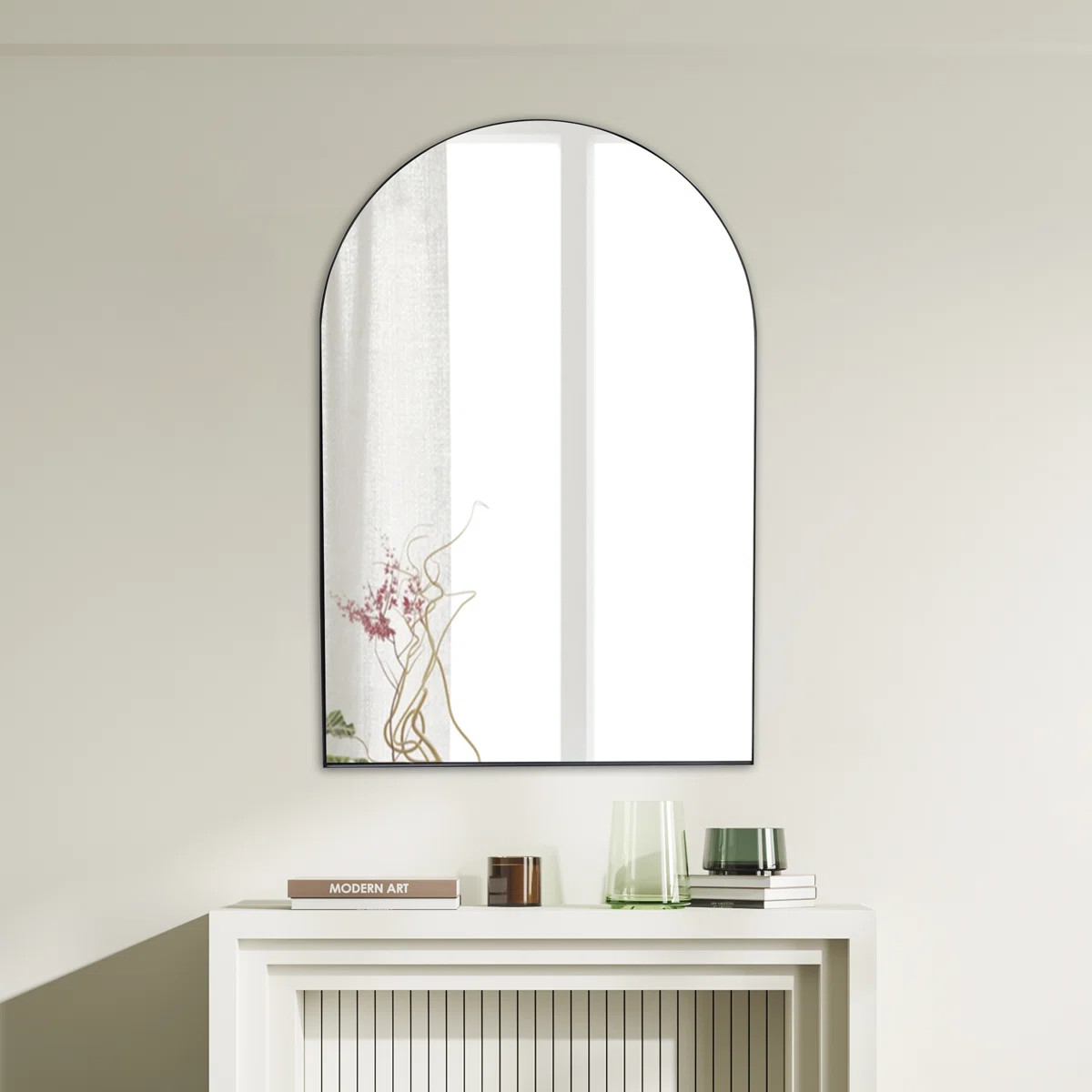 Elodie 24 in. W x 36 in. H Medium Arched Metal Framed Wall Mounted Mirror | Wayfair North America