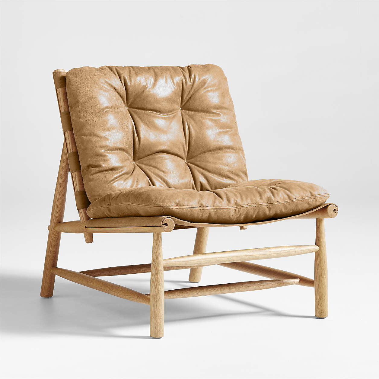 Henning Wood and Leather Accent Chair | Crate & Barrel | Crate & Barrel