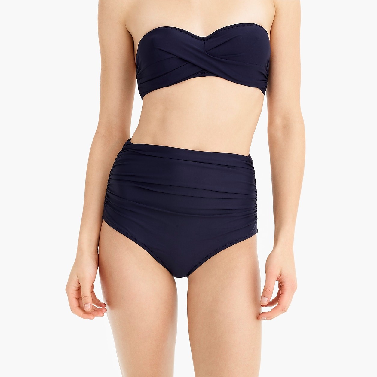 High-waisted ruched bikini bottom | J. Crew US