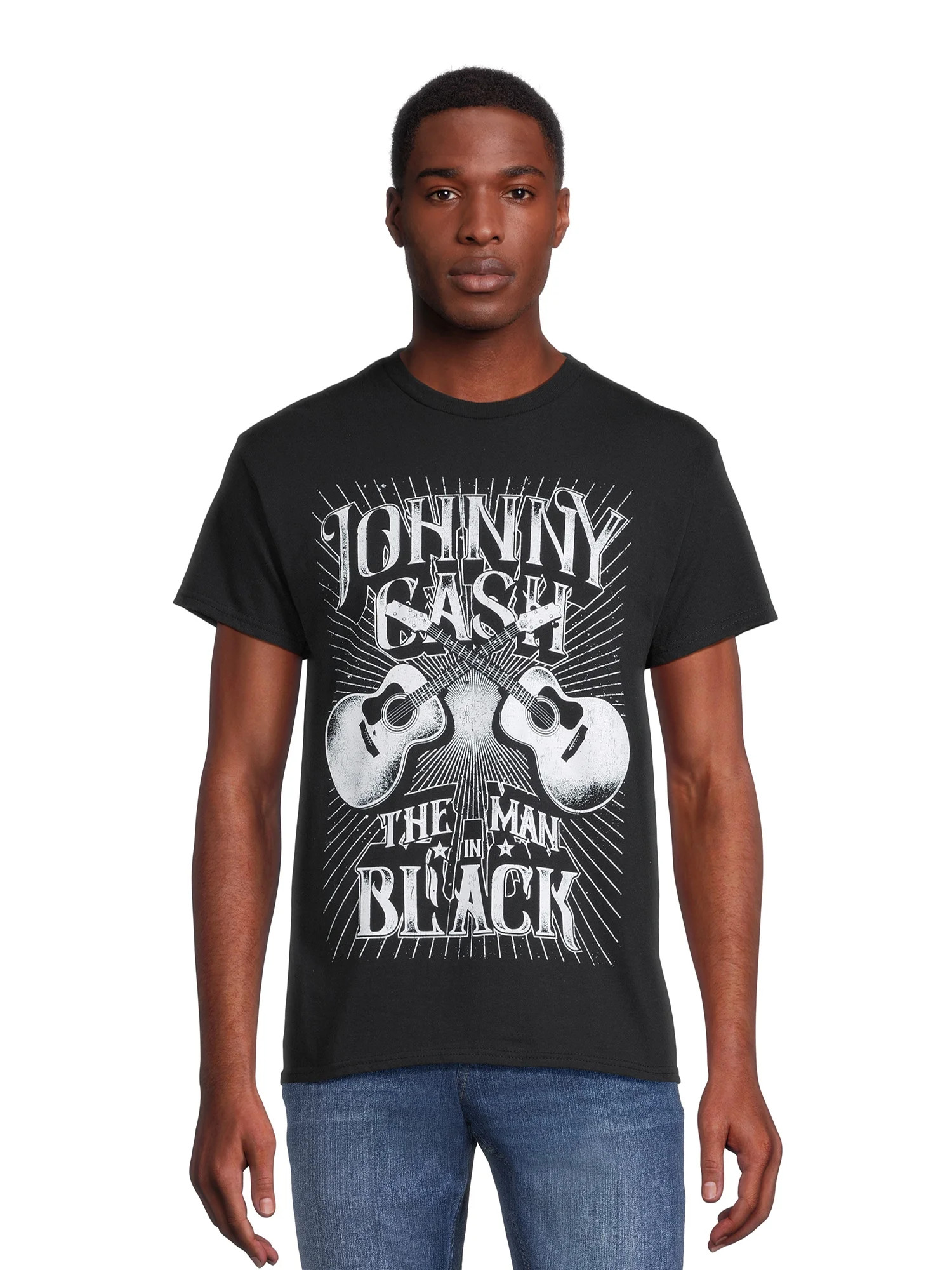 Johnny Cash Men's Man in Black Graphic Tee with Short Sleeves, Sizes S-3XL | Walmart (US)