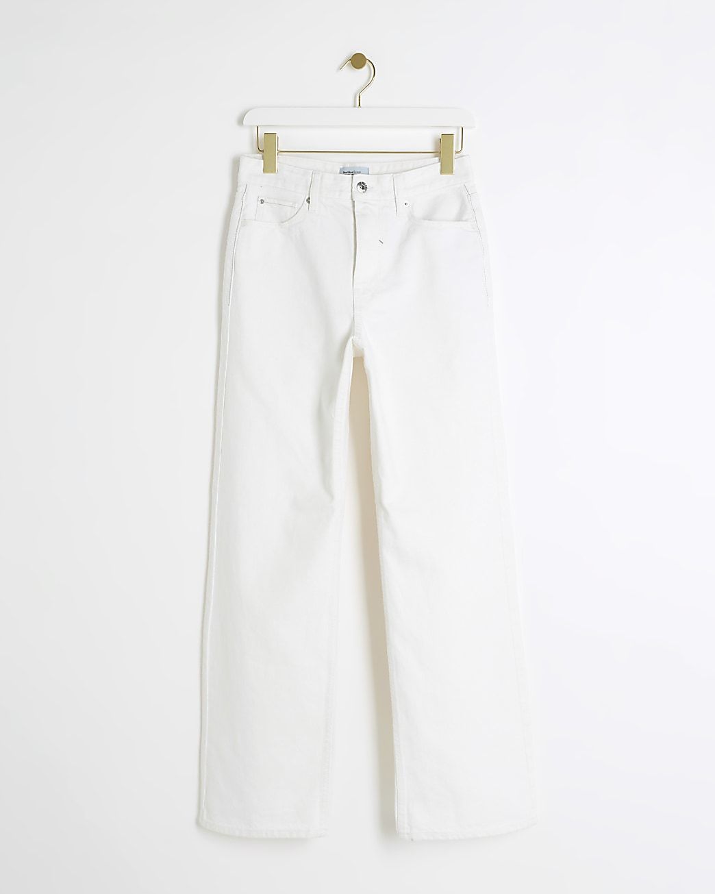 White High Waisted Relaxed Straight Jeans | River Island (UK & IE)