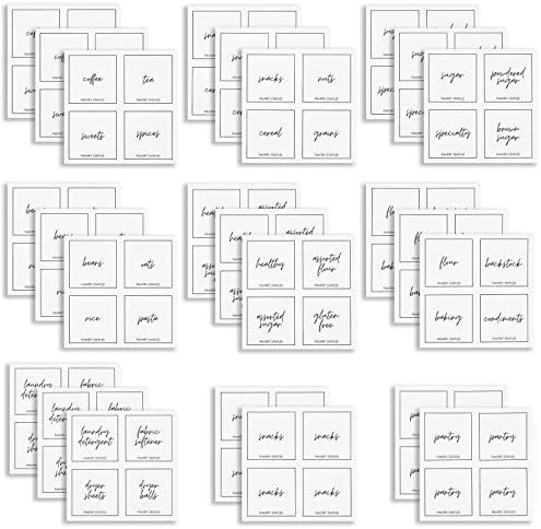 mDesign Kitchen Storage Preprinted Cursive Adhesive Labels for Jars, Canisters; Organize Containe... | Amazon (US)