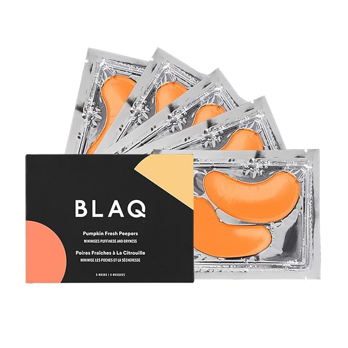 BLAQ Eye Mask with Hyaluronic Acid - Pumpkin Fresh Peepers Under Eye Mask - Hydrogel Under Eye Pa... | Amazon (US)