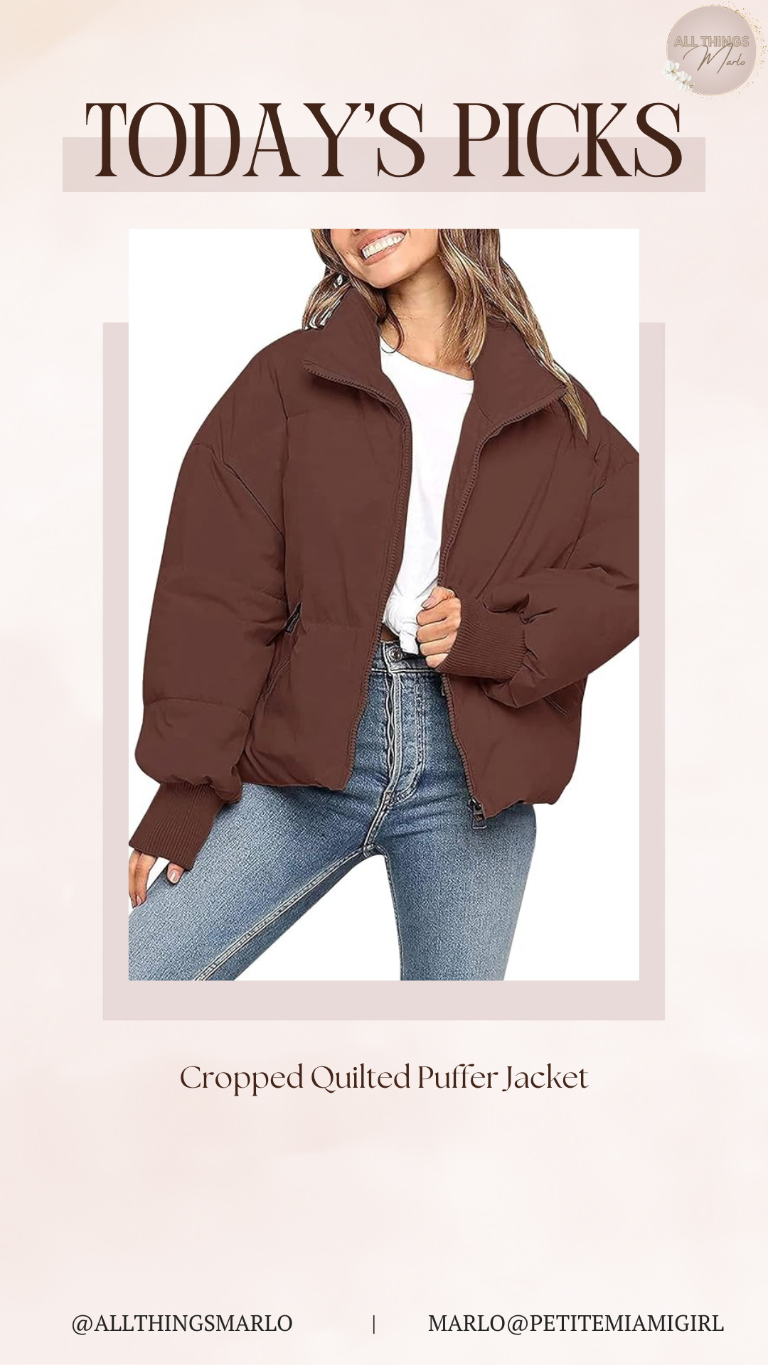 Cropped Quilted Puffer Jacket 

 #LTKSeasonal #LTKWorkwear #LTKTravel